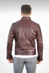 DERİNSS Der108 Hakiki Deri Erkek Bordo Mont