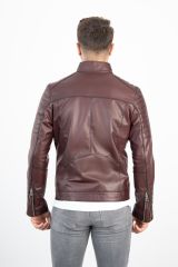 DERİNSS Der109 Hakiki Deri Erkek Bordo Mont