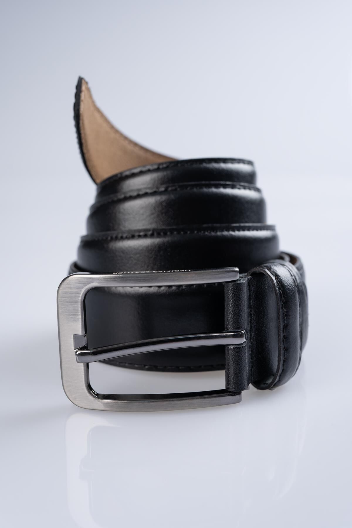 DERİNSS DEK9001 Hakiki Deri Erkek Siyah Klasik Kemer