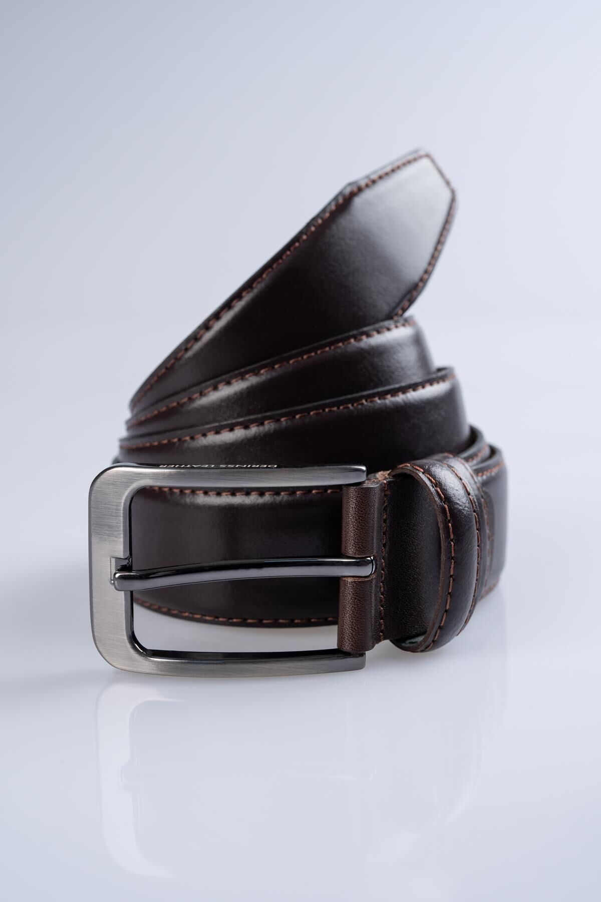 DERİNSS DEK9001 Hakiki Deri Erkek Kahverengi Klasik Kemer