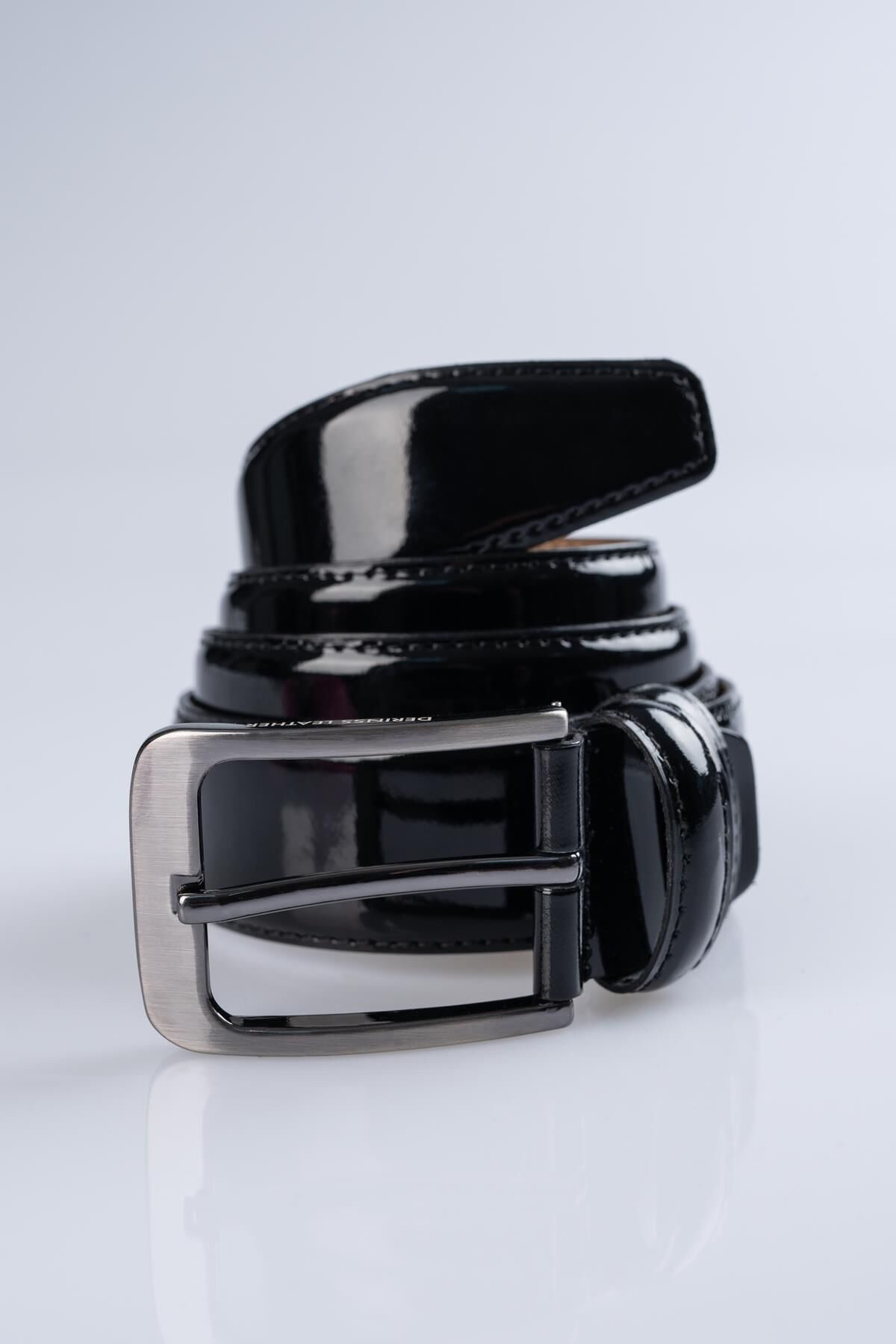 DERİNSS DEK9015 Hakiki Deri Erkek Siyah Klasik Rugan Kemer