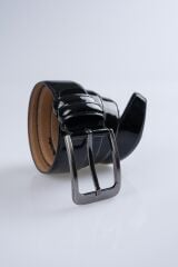 DERİNSS DEK9015 Hakiki Deri Erkek Siyah Klasik Rugan Kemer