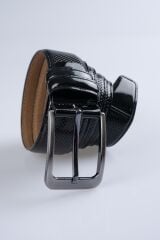 DERİNSS DEK9078 Hakiki Deri Erkek Siyah Klasik Kemer