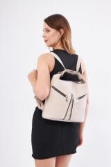 DERİNSS Hakiki Deri Kadın Bej Sırt ve Omuz Çantası  DKB501