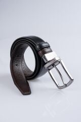 DERİNSS DEK9090 Hakiki Deri Erkek Siyah/Kahverengi Klasik Çift Taraflı Kemer