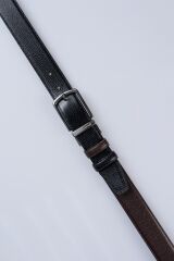 DERİNSS DEK9090 Hakiki Deri Erkek Siyah/Kahverengi Klasik Çift Taraflı Kemer