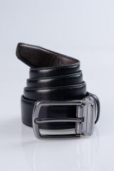 DERİNSS DEK9090 Hakiki Deri Erkek Siyah/Kahverengi Klasik Çift Taraflı Kemer