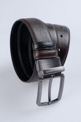 DERİNSS DEK9090 Hakiki Deri Erkek Siyah/Kahverengi Klasik Çift Taraflı Kemer