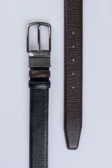 DERİNSS DEK9090 Hakiki Deri Erkek Siyah/Kahverengi Klasik Çift Taraflı Kemer