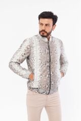 DERİNSS DER715P Hakiki Piton Derisi Erkek Bej Mont