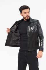 DERİNSS DER721P Hakiki Piton Hakiki Deri Erkek Yeşil Mont