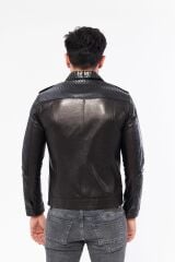 DERİNSS DER737P Hakiki Piton Hakiki Deri Erkek Siyah Mont