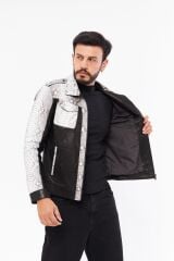 DERİNSS DER737P Hakiki Piton Hakiki Deri Erkek Bej Mont