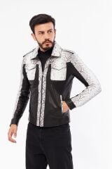 DERİNSS DER737P Hakiki Piton Hakiki Deri Erkek Bej Mont