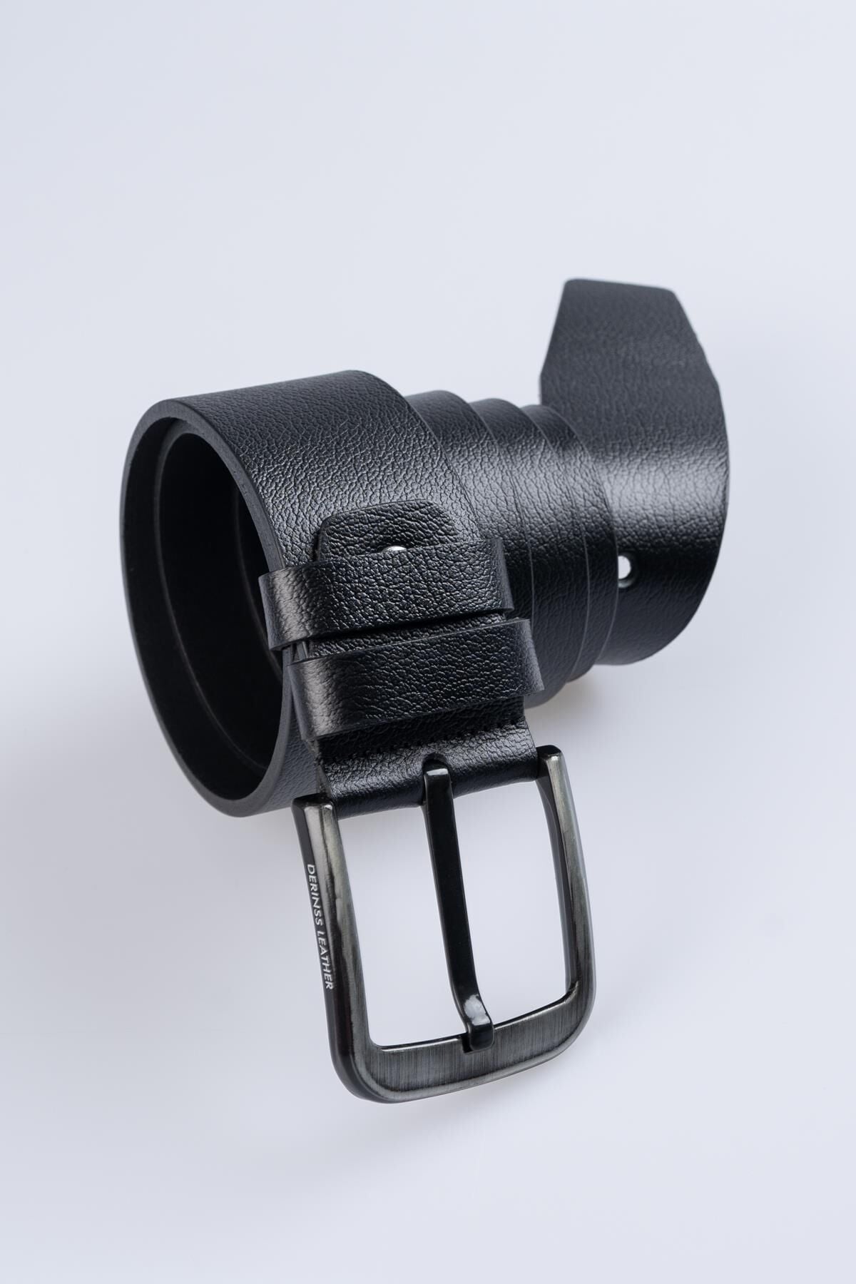 DERİNSS DEK9911 Hakiki Deri Erkek Siyah Kemer 4.5cm