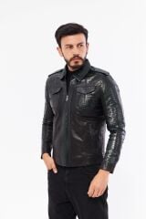 DERİNSS DER737P Hakiki Piton Hakiki Deri Erkek Yeşil Mont