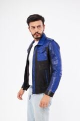 DERİNSS DER737P Hakiki Piton Hakiki Deri Erkek Mavi Mont