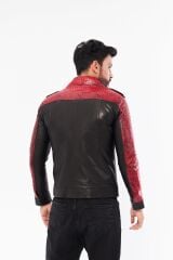 DERİNSS DER737P Hakiki Piton Hakiki Deri Erkek Kırmızı Mont