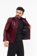 DERİNSS DER198 Hakiki Deri Erkek Bordo Mont