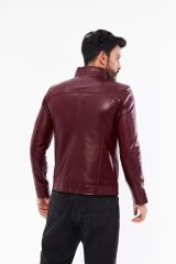DERİNSS DER198 Hakiki Deri Erkek Bordo Mont