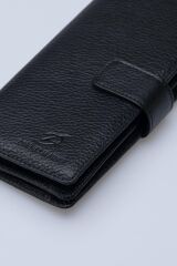 DERİNSS DRC7533 Hakiki Deri Patlı Siyah Cüzdan & Telefonluk