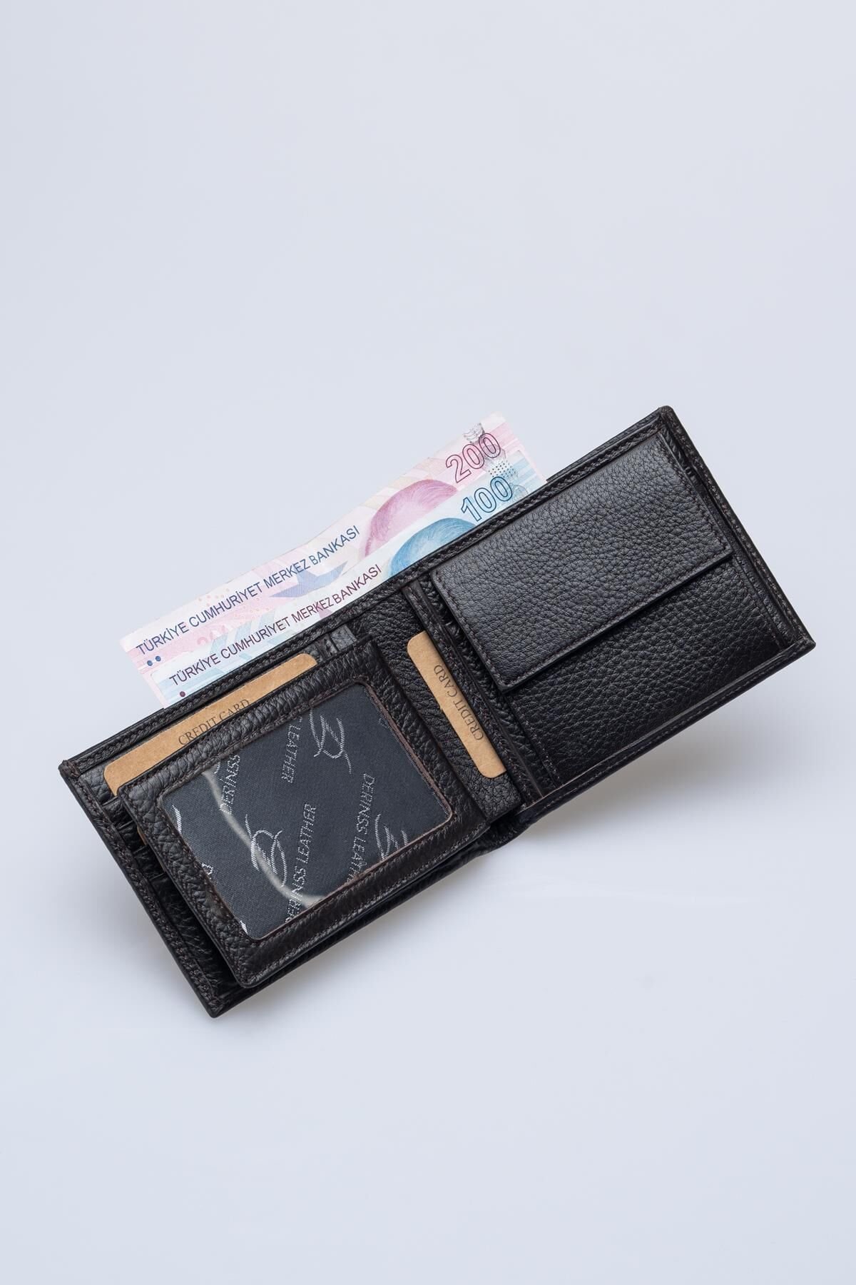 DERİNSS DRC7117 Hakiki Deri Erkek Kahverengi Cüzdan