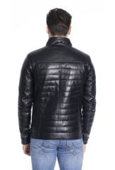 DERİNSS 099 Hakiki Deri Erkek Siyah Mont