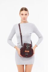 DERİNSS DKB0717 El İşi Hakiki Deri Kahverengi Kadın El ve Omuz Çantası