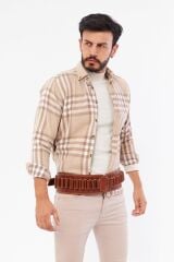 DERİNSS DUF0101 Hakiki Deri El İşciliği Taba 20'li Fişeklik