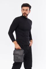 DERİNSS DEB5121 Hakiki Derİ Gri Erkek El ve Omuz Çantası