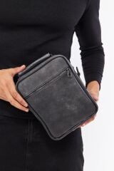 DERİNSS DEB5121 Hakiki Derİ Gri Erkek El ve Omuz Çantası