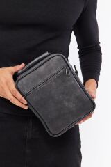 DERİNSS DEB5121 Hakiki Derİ Gri Erkek El ve Omuz Çantası