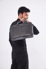 DERİNSS DUB3099 Hakiki Deri Gri Laptop ve Evrak Çantası