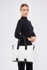 DERİNSS DKB545 Hakiki Deri Kadın Beyaz Omuz Çantası