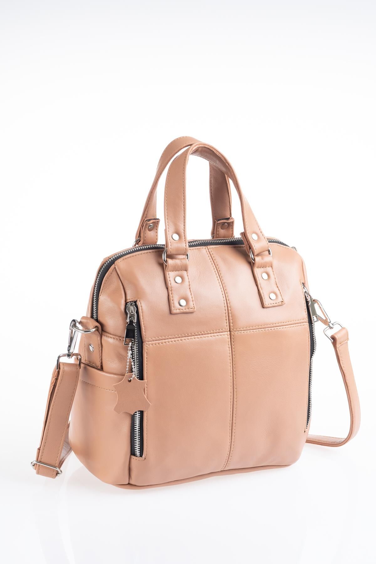 DERİNSS DKB0049 Hakiki Deri Pudra Kadın El ve Omuz Çantası