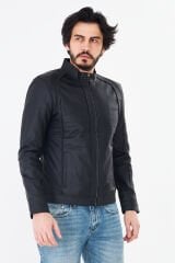 DERİNSS DER198 Hakiki Deri Erkek Tafta Mont