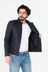 DERİNSS DER198 Hakiki Deri Erkek Tafta Mont