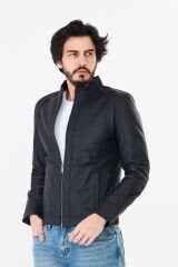 DERİNSS DER198 Hakiki Deri Erkek Tafta Mont