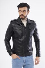DERİNSS DER276 Hakiki Deri Erkek Siyah Mont