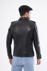 DERİNSS DER276 Hakiki Deri Erkek Siyah Mont