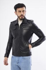 DERİNSS DER276 Hakiki Deri Erkek Siyah Mont