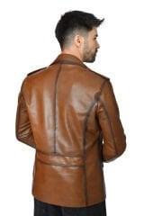 DERİNSS DER265 Hakiki Deri Erkek Taba Mont