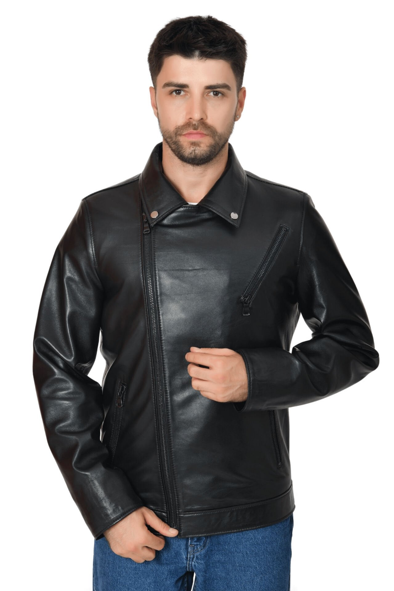 DERİNSS DER170 Hakiki Deri Erkek Siyah Mont