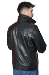 DERİNSS DER170 Hakiki Deri Erkek Siyah Mont