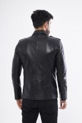 DERİNSS DER265 Hakiki Deri Erkek Siyah Mont