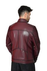 DERİNSS DER109 Hakiki Deri Erkek Bordo Mont