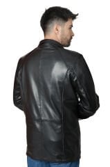 DERİNSS DER027 Hakiki Deri Erkek Siyah Mont&Kaban