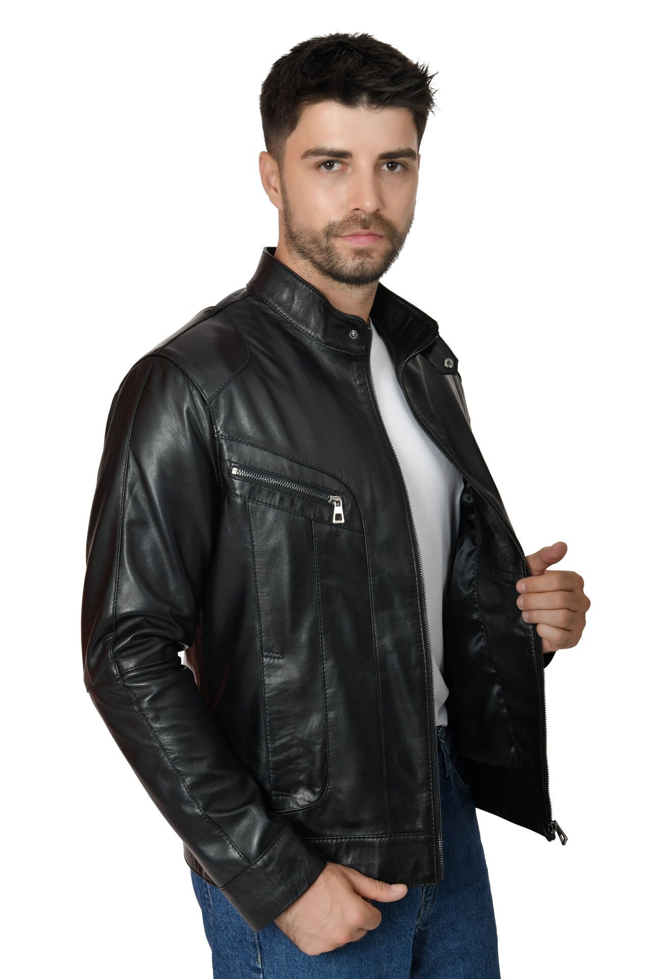 DERİNSS DER705 Hakiki Deri Erkek Siyah Mont