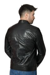 DERİNSS DER705 Hakiki Deri Erkek Siyah Mont