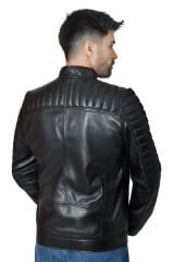 DERİNSS DER105 Hakiki Deri Erkek Siyah Mont